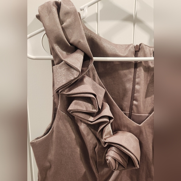 Roulette Tan Shimmer Party Dress - Picture 8 of 16